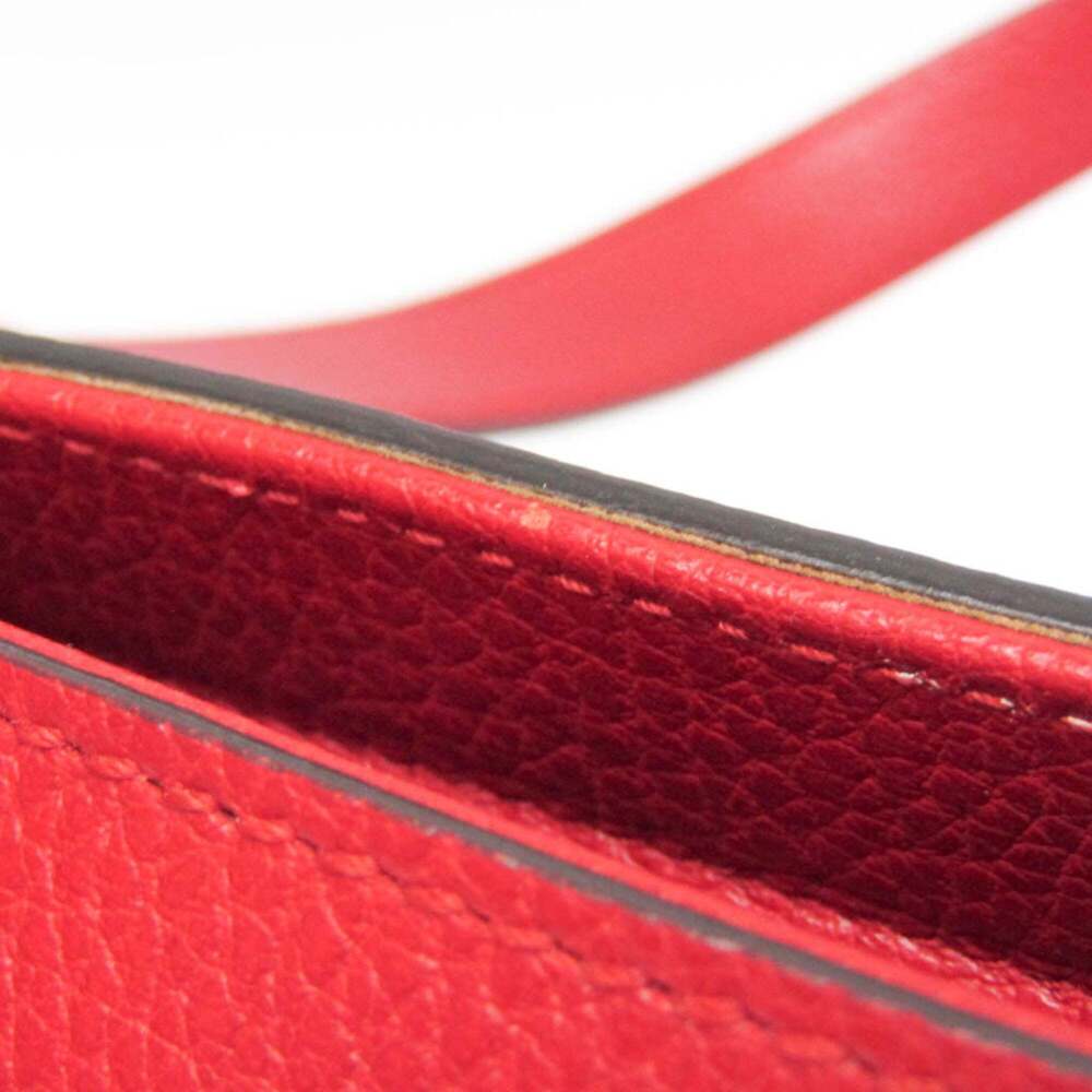 GUCCI Red Leather Bamboo Shoulder Bag - Picture 9 of 16